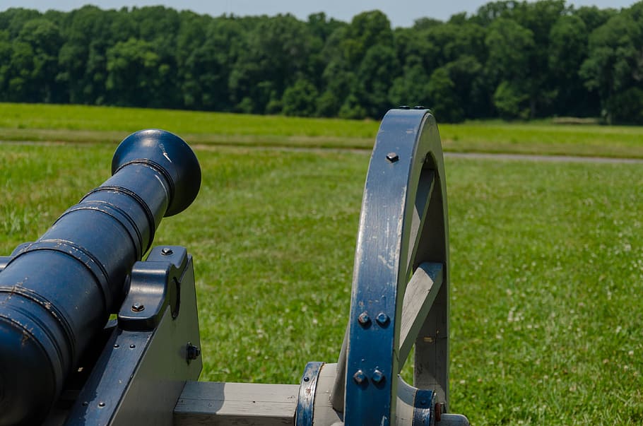 Revolution, Cannon, Brandywine, field, in a row, green color HD wallpaper