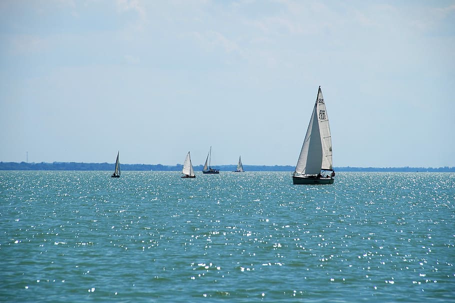 Lake, Balaton, Water, Area, Ship, water area, sailing boat, HD wallpaper