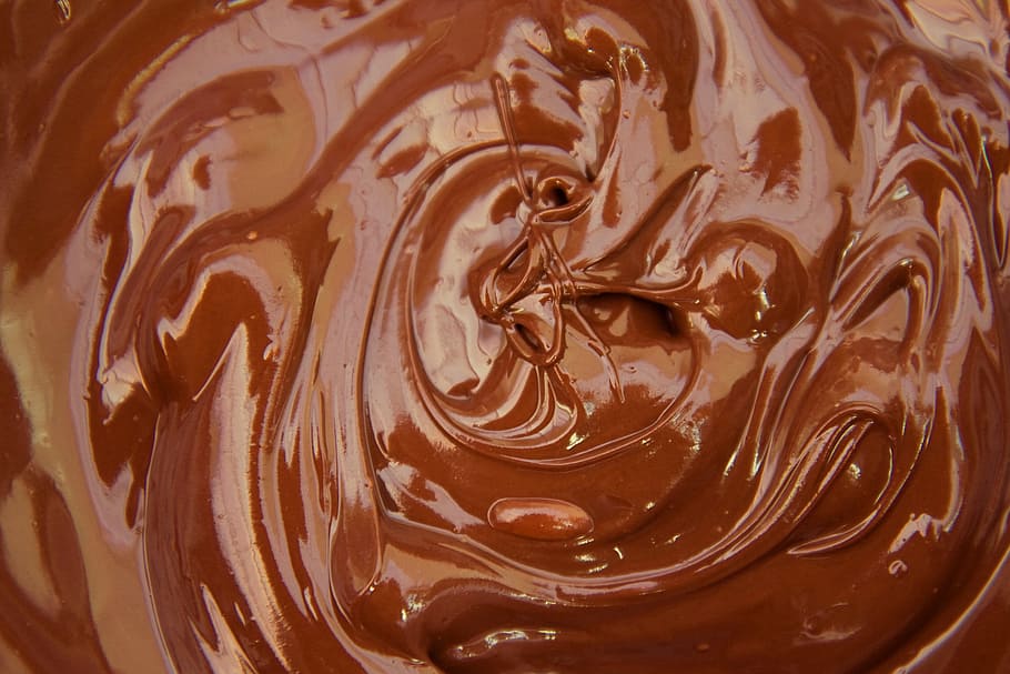 close up photo of chocolate, melt, milk, brown, food, yummy, background