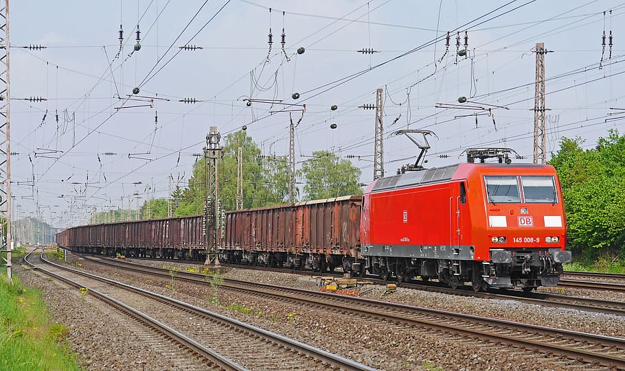 Freight Train, Block Train, Db, deutsche bahn, dbag, track exchange, HD wallpaper