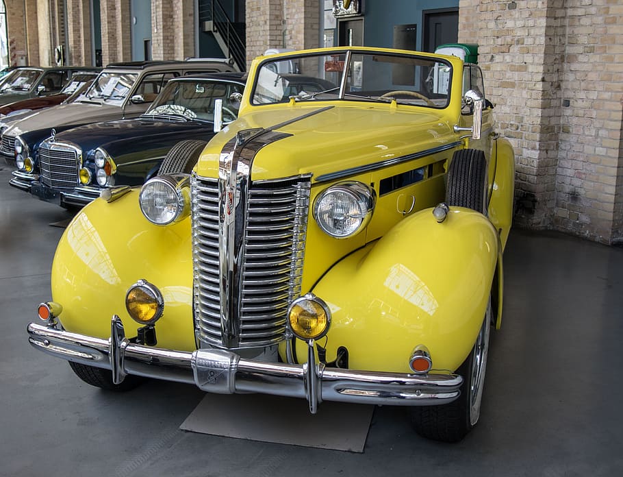 buick, oldtimer, auto, classic, usa, chrome, automotive, yellow HD wallpaper