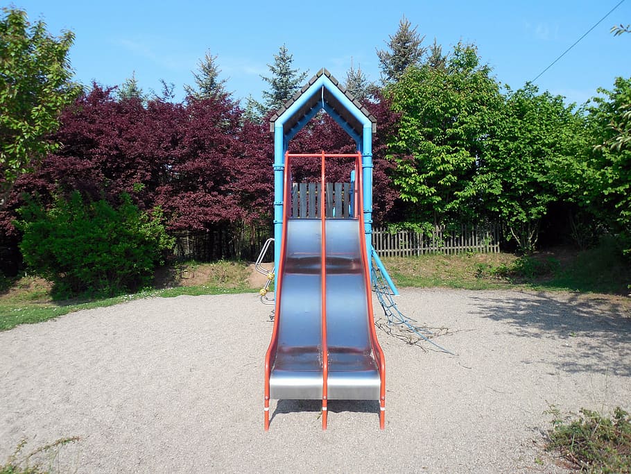 playground, game device, slide, fun, children's playground HD wallpaper