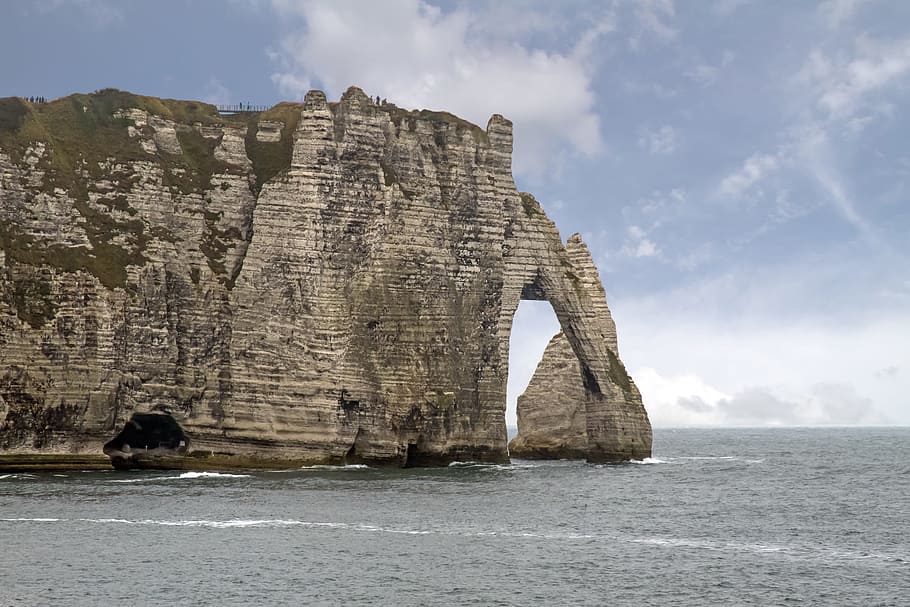 etretat, normandy, rocky coast, cliff, white cliffs, flint, HD wallpaper