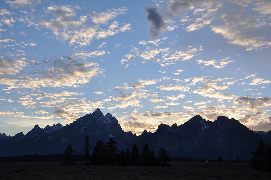 Sunset, Clouds, Mountains, Evening, Sky, nature, landscape HD wallpaper