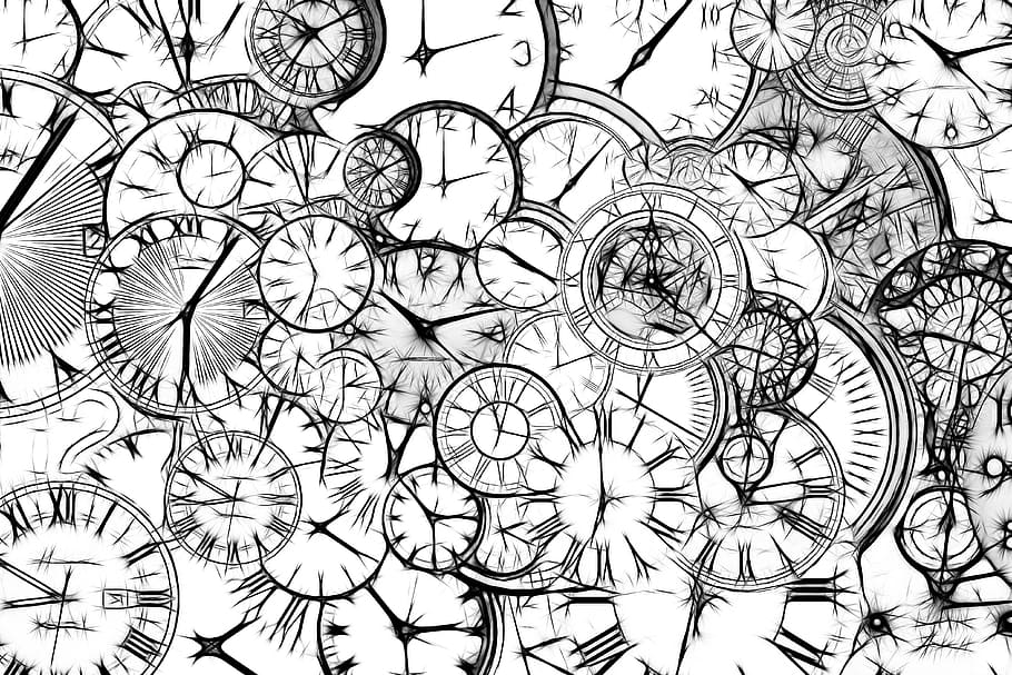 analog watch illustration lot, time, clock, watches, time of, HD wallpaper