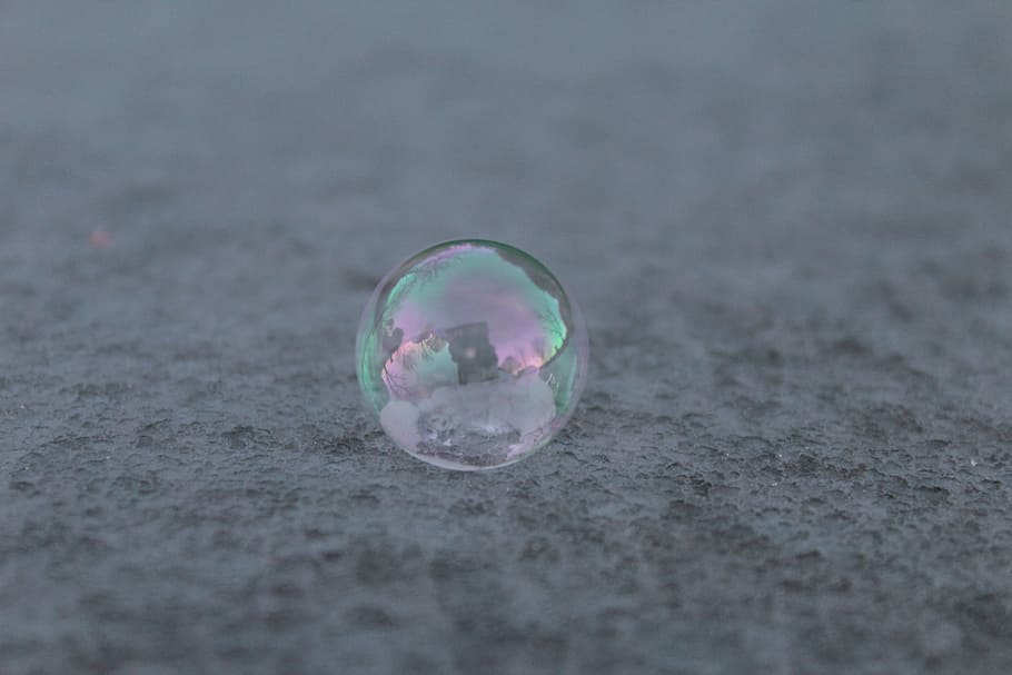 bubble, soap, ze, frozen, frost, reflection, vulnerability HD wallpaper