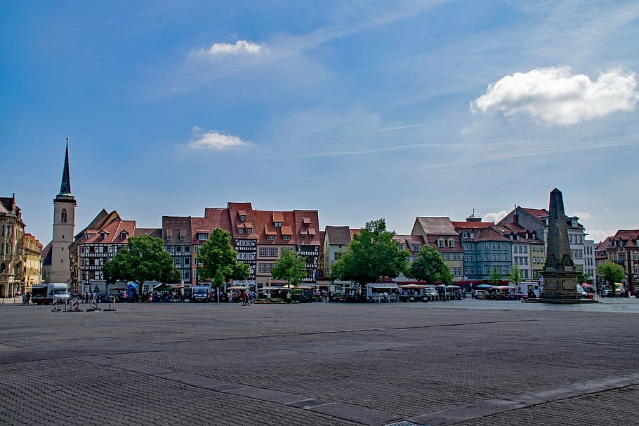 cathedral square, erfurt, thuringia germany, old town, old building HD wallpaper