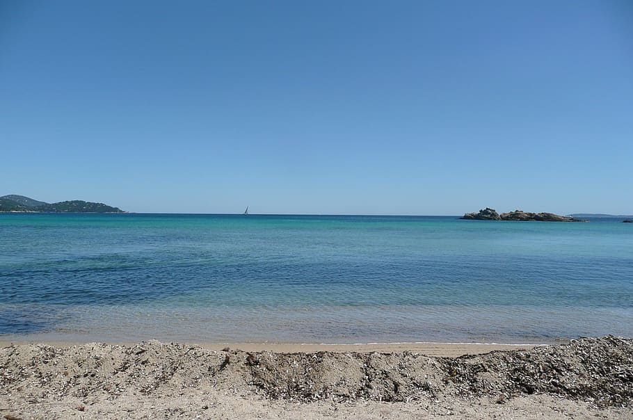beach, sea, mediterranean, water, land, beauty in nature, sky HD wallpaper