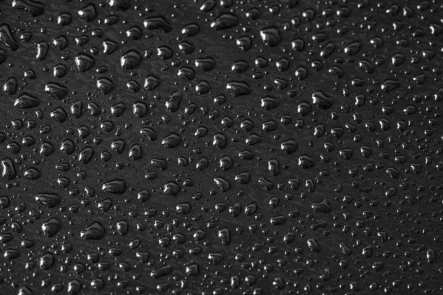 Black Water Drops Abstract Background Pattern, all black, black and white