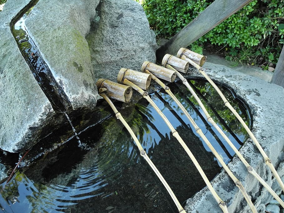 holy water, shrine, asuka-jinjya, japan, fountain, water fountain, HD wallpaper