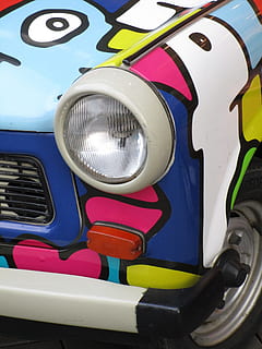 spotlight, satellite, auto, oldtimer, trabi, ddr, east germany HD wallpaper