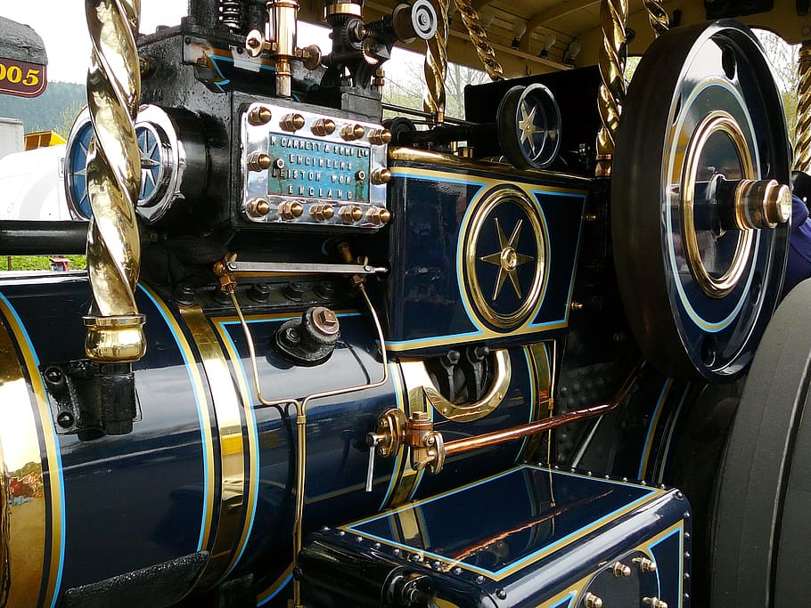Steam Engine, Old, Historically, Drive, vehicles, flywheel HD wallpaper