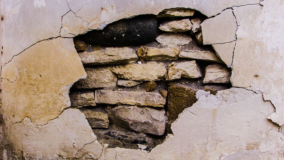 Wall, Damaged, Crack, Weathered, distressed, rough, grungy HD wallpaper