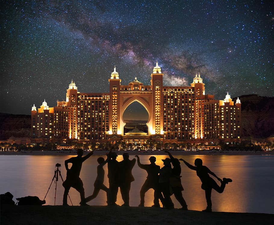 dubai, palm, shopping centre, composition, creative, photoshop HD wallpaper