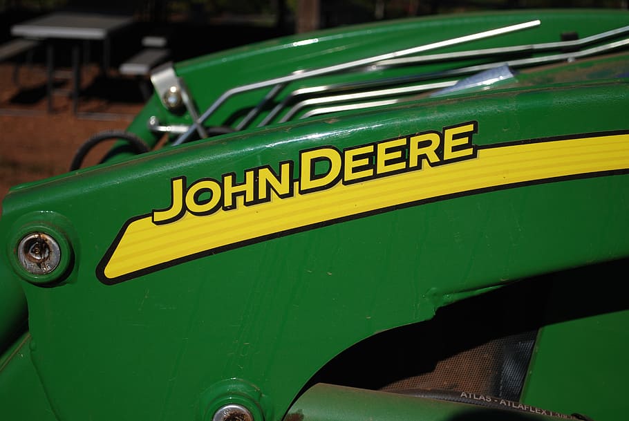 tractor, farm, john deere, machine, agriculture, text, green color HD wallpaper