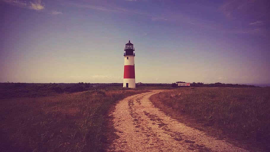 photo of lighthouse near pathway, agriculture, building, dawn HD wallpaper
