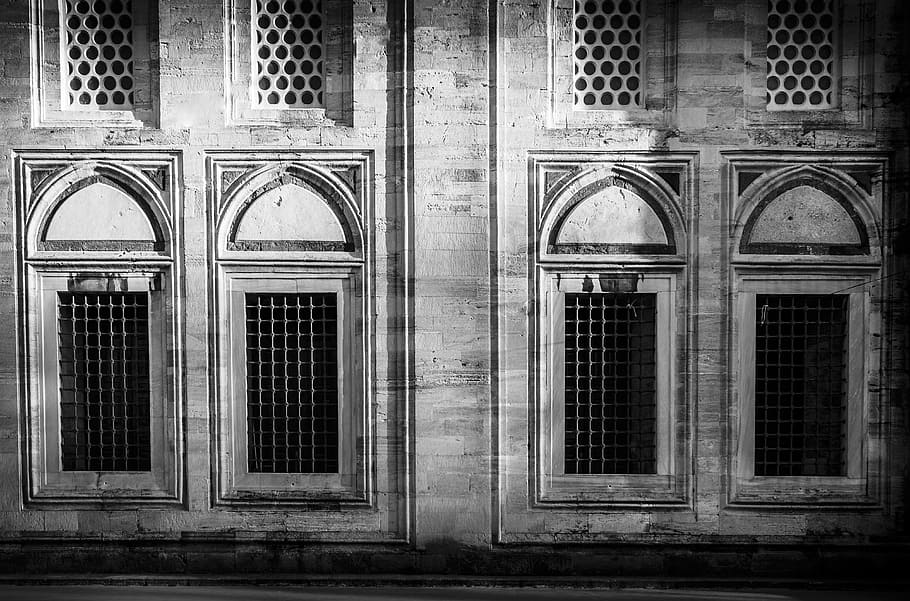 building, architecture, light, monochrome, istanbul, white HD wallpaper