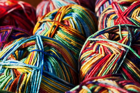 assorted-color yarn lot, wool, knauel, bale, pattern, handmade HD wallpaper