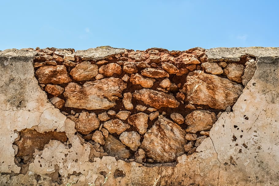 wall, damaged, weathered, decay, grunge, crack, rough, solid HD wallpaper