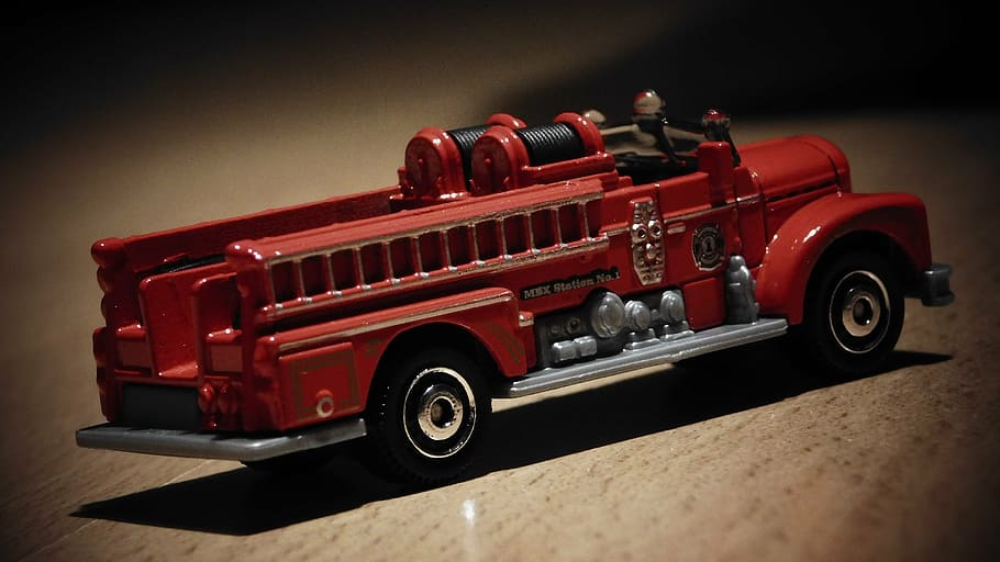 seagrave, fire truck, fire engine, emergency vehicle, toy car, HD wallpaper