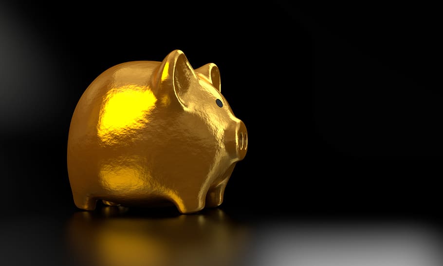 HD wallpaper: gold piggy bank, money, finance, business, banking, currency - Wallpaper Flare