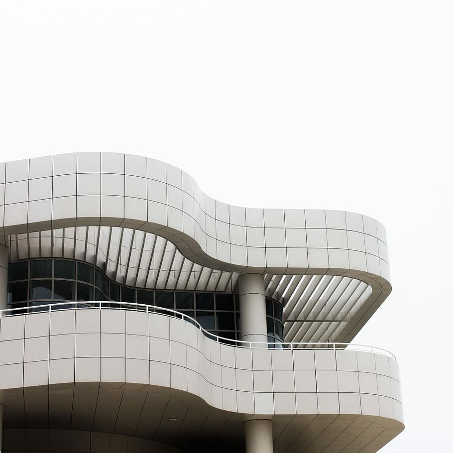 white concrete building during daytime, architectural photograph of white concrete structure HD wallpaper