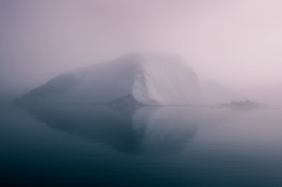 mountain, valley, fogs, cold, landscape, nature, sea, water HD wallpaper