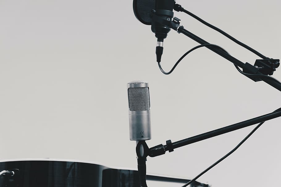 gray condenser microphone, equipment, technology, radio, audio HD wallpaper