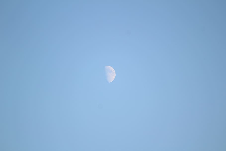 moon, sky, day, space, astronomy, blue, beauty in nature, scenics - nature HD wallpaper