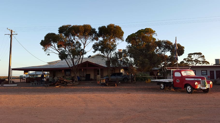 kingoonya, pub, county, outback, australia, track, evening HD wallpaper