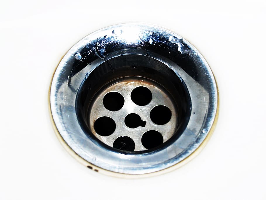 round gray drainage, cleaning, water, down, sink, steel, stainless HD wallpaper