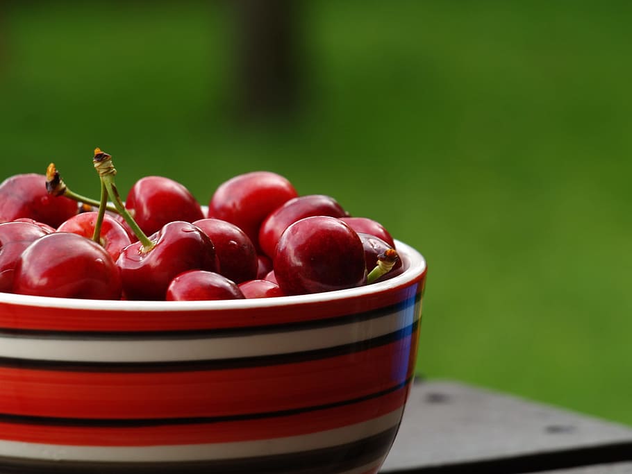 eating, fruit, healthy, cherry, the freshness, the bowl, dessert HD wallpaper