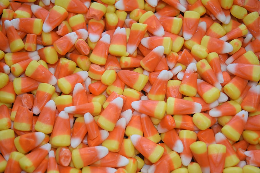 Hd Wallpaper Bunch Of Yellow And Orange Candy Corns Halloween Treat