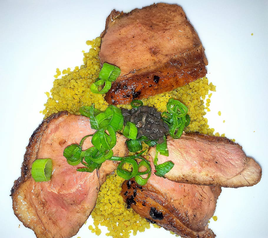 Duck, Breast, Main Course, Rice, duck breast, food and drink HD wallpaper
