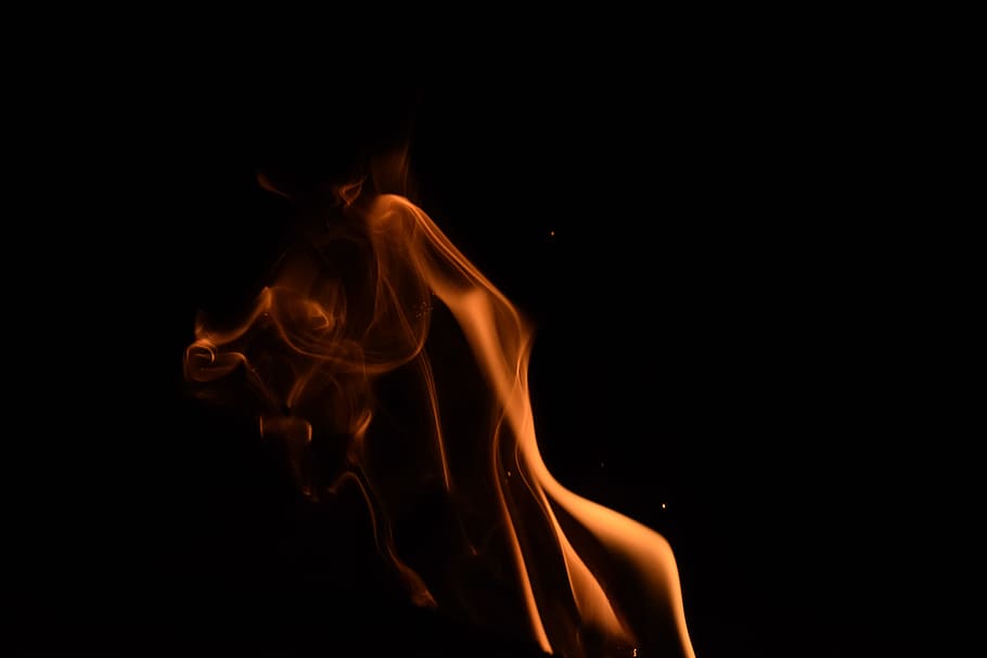 Flame, blaze, burn, burning, campfire, dark, flare, heat, hot HD wallpaper