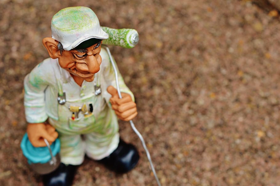 shallow focus photo of painter figurine, delete, work, figure HD wallpaper