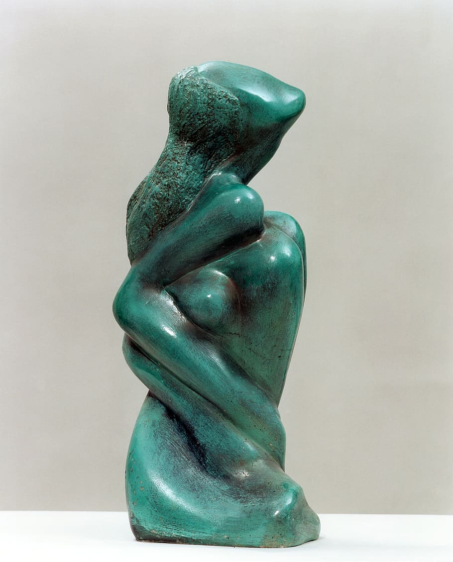 art, sculpture, stone, statue, spirituality, green, expectation HD wallpaper