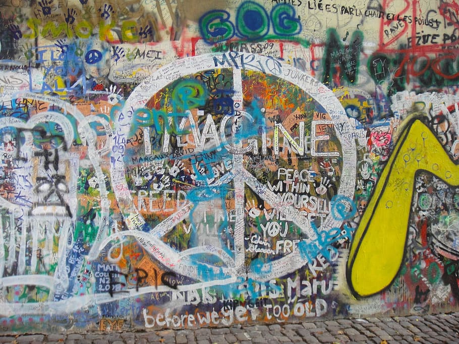 HD wallpaper: Prague, Graffiti, John Lennon, john lennon wall, mural ...