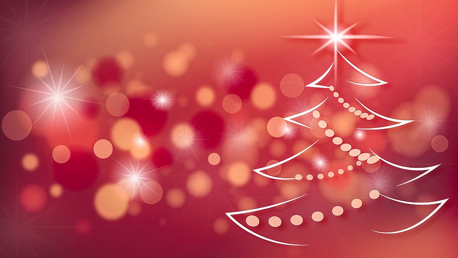 Christmas tree illustration, background, christmas background, HD wallpaper