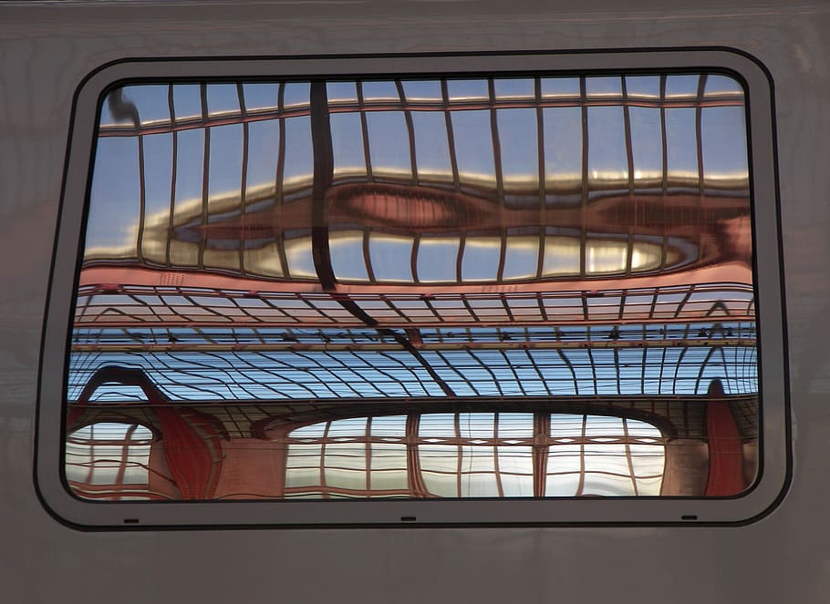 train, window, belgium, antwerp, station, roof, reflections HD wallpaper
