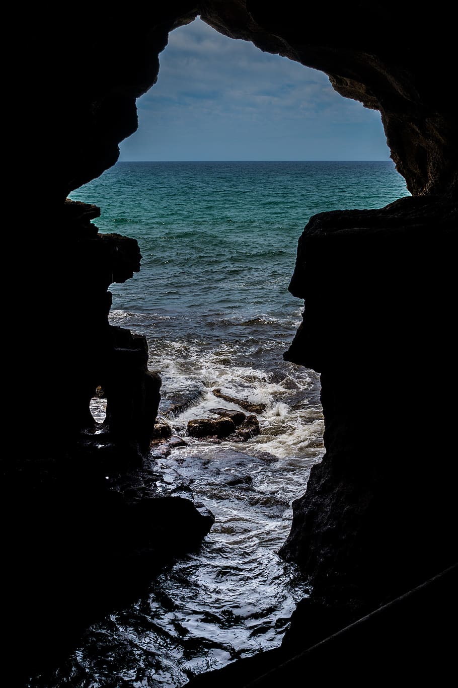 cave, sea, hercules grotto, morocco, view, tourism, atlantic, HD wallpaper