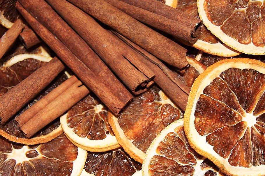 brown citrus, cinnamon, orange, oranges, slice, slices, stick HD wallpaper