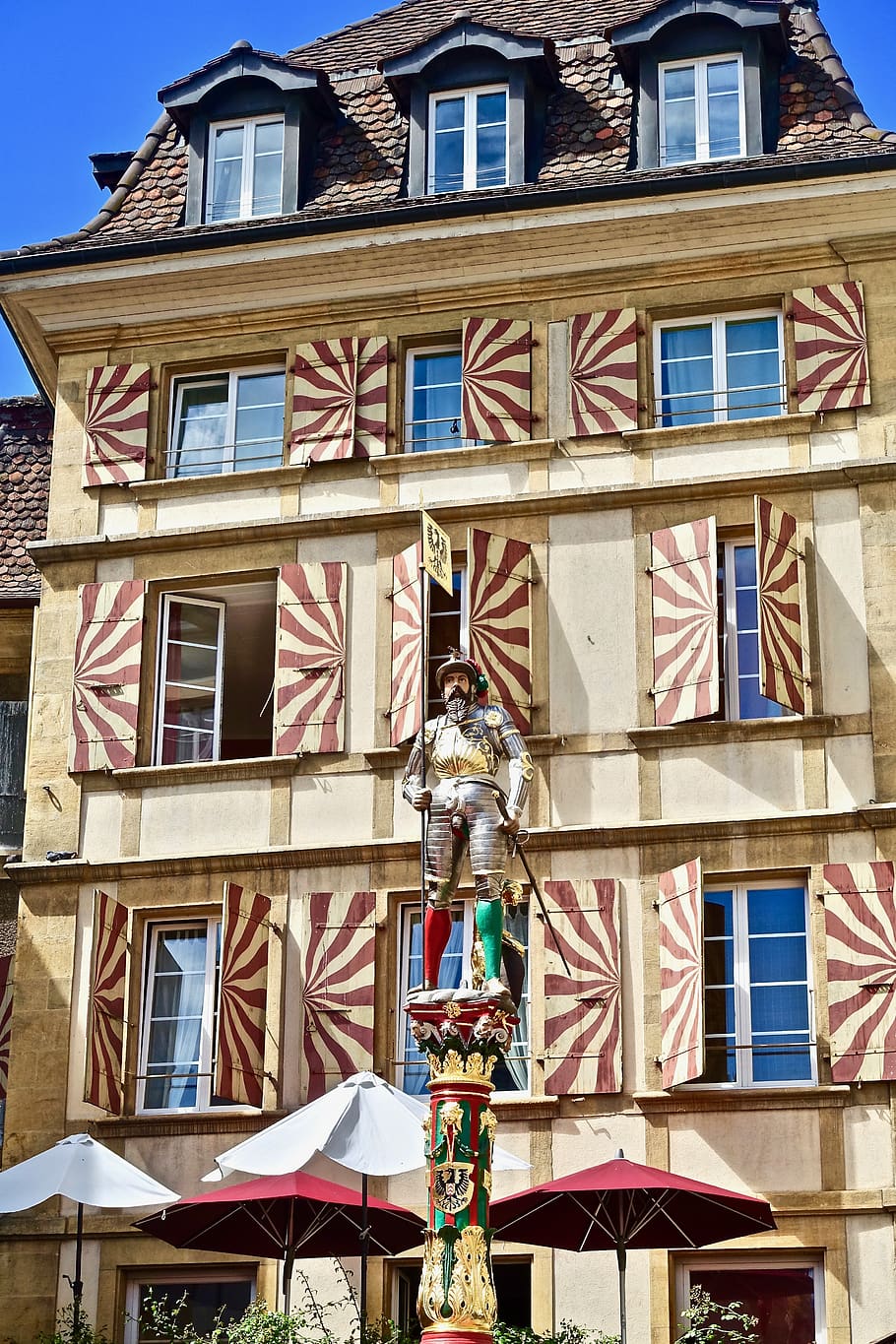 pattern, facade, architecture, house, building, old, town, vintage HD wallpaper