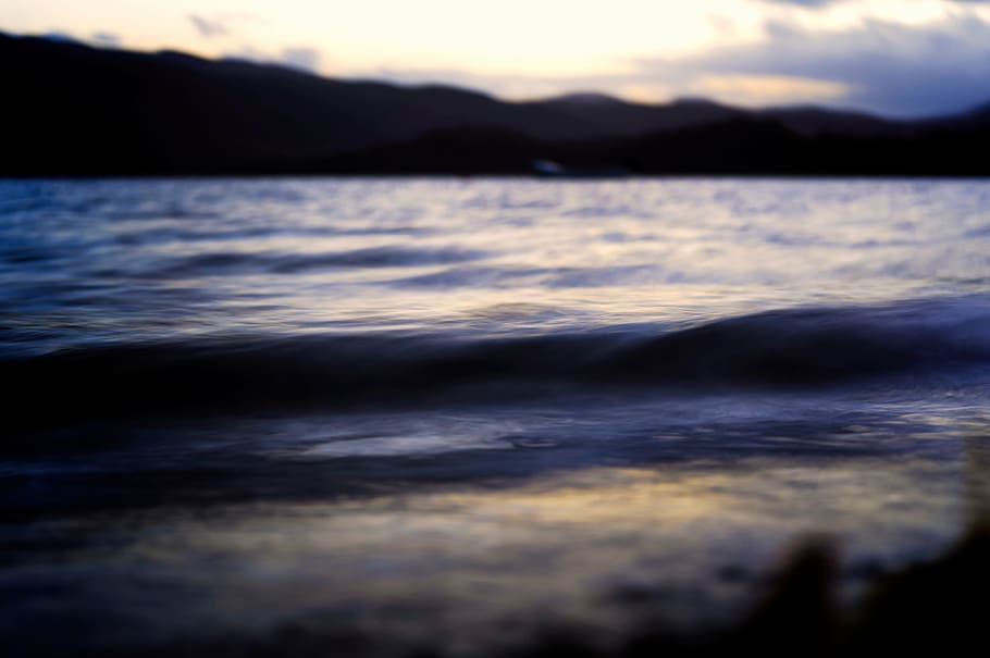 body of water, seashore, sunset, ocean, wave, nature, sky, dark HD wallpaper