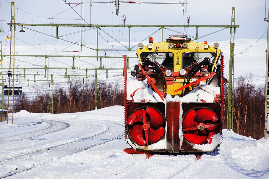 Snow Thrower, Train, Lapland, sweden, winter, cold temperature HD wallpaper