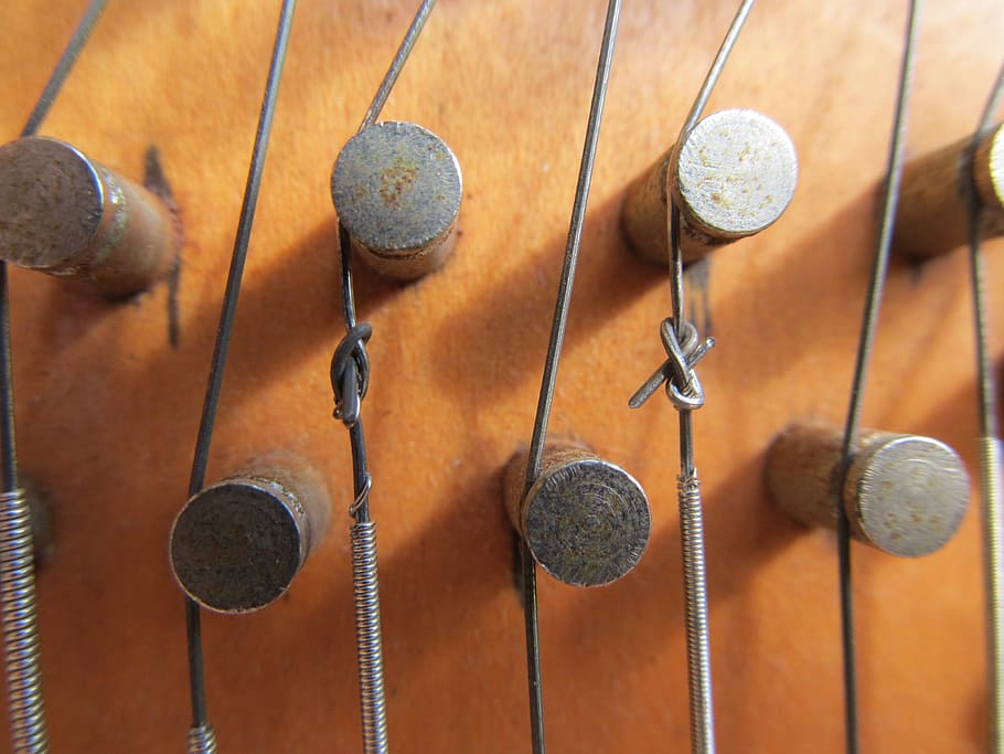 macro, strings, knots, wire, autoharp, instrument, musical HD wallpaper