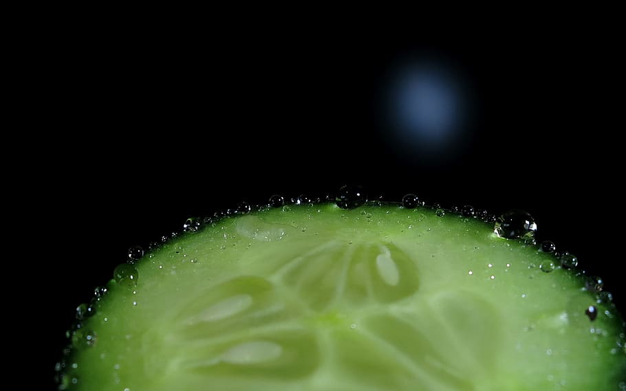 cucumber, slice, vegetable, fresh, salad, cut, water, drop HD wallpaper