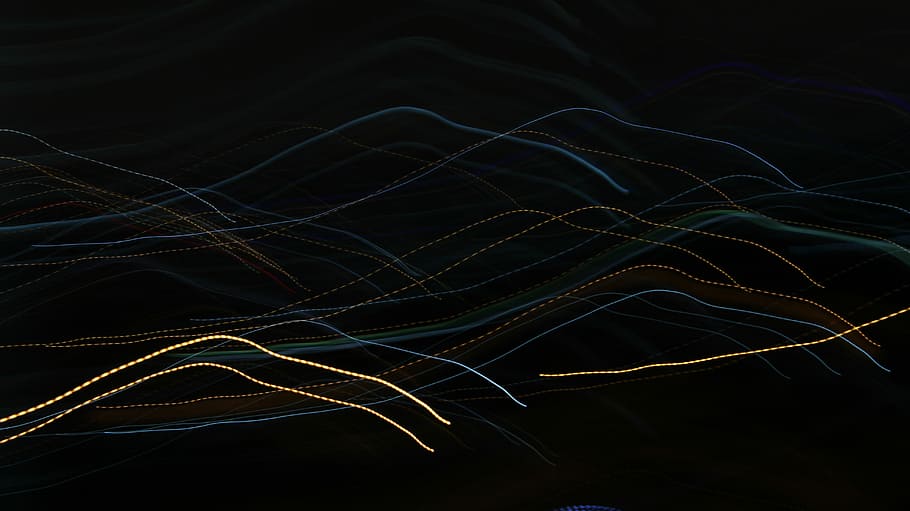 white and blue light rays, lights, dark, lines, abstract, motion HD wallpaper