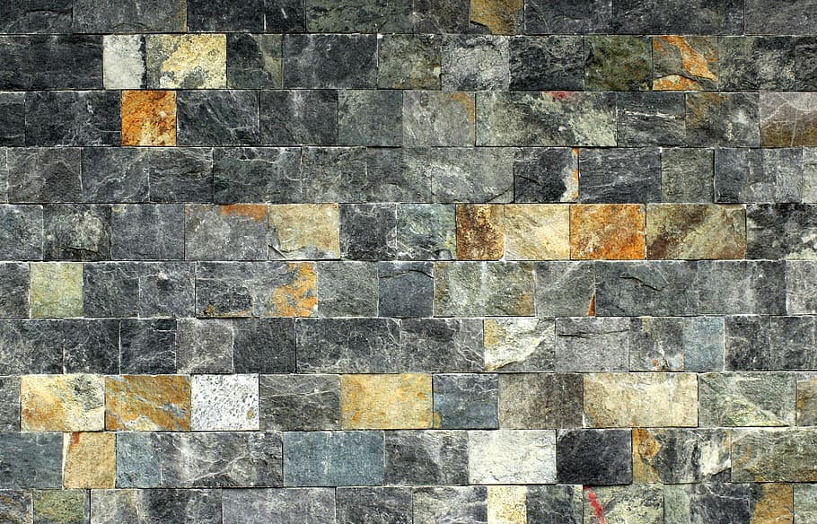 assorted-color bricks, lake dusia, wall, façades, texture HD wallpaper