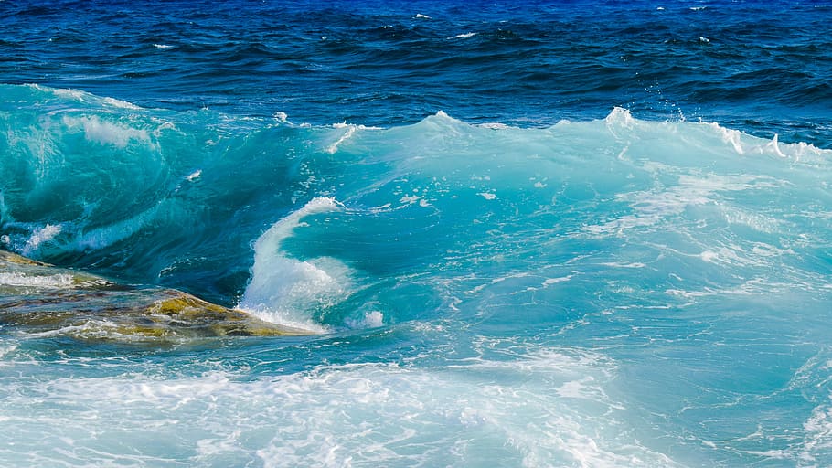 wave, spectacular, water wall, smashing, foam, spray, sea, nature HD wallpaper